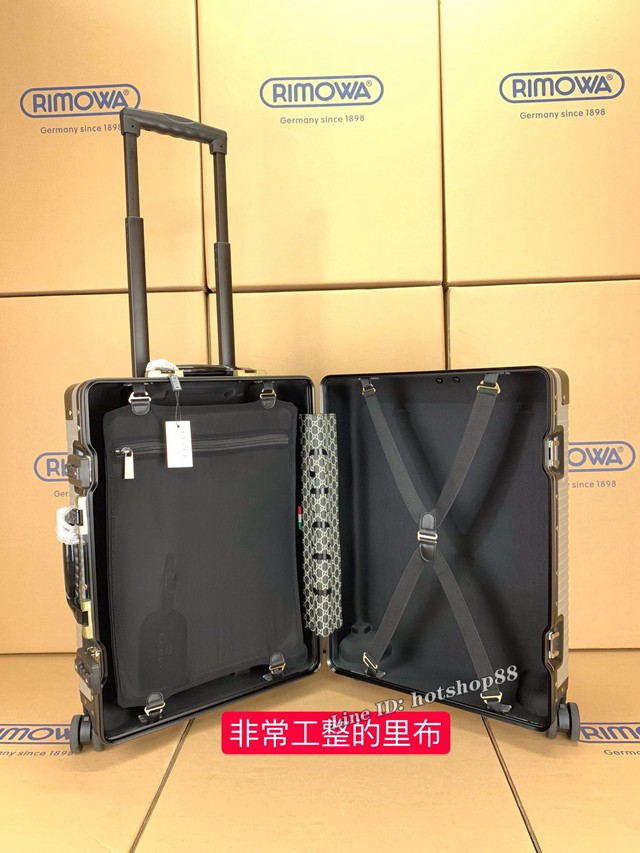 Gucci古馳古奇鋁合金旅行箱 GUCCl專利雙排萬向靜音飛機輪拉杆箱 gdx1245